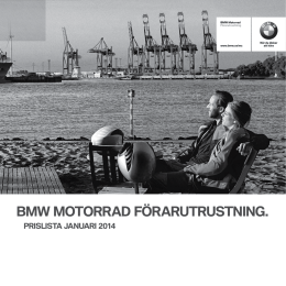BMW Motorrad FÖrarUtrUStNING. PrISlISta JaNUarI 2014