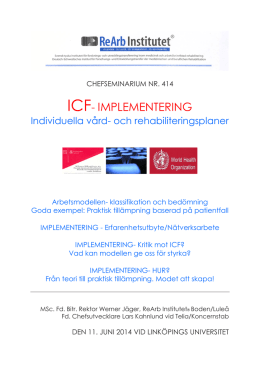 ICF- IMPLEMENTERING - Om ReArb Institutet