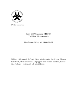 Facit till Tentamen (TEN1) TMEI01 Elkraftteknik 18