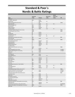 Standard & Poor´s Nordic & Baltic Ratings