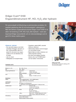 Dräger X-am® 5100 Engasmätinstrument HF, HCl, H O eller hydrazin