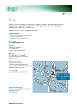 Karta och information Medicinsk Röntgen Järva (pdf, 145 kB)