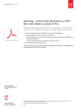 Sanering – ta bort dold information ur PDF filer med Adobe