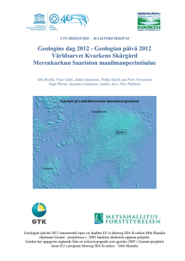 Geologins dag 2012 - Geologian päivä 2012 Världsarvet Kvarkens