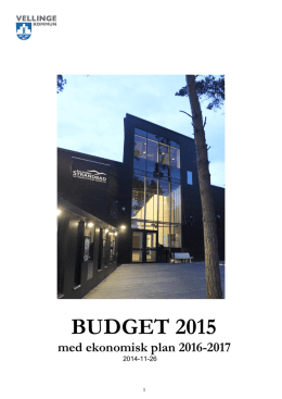 BUDGET 2015 - Vellinge kommun