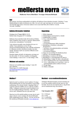 Medlemsblad nr 1/ 2013 - Mellersta Norra Distriktet