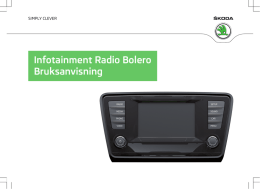 Infotainment Radio Bolero Bruksanvisning