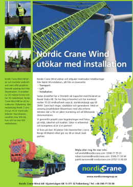 Nordic Crane Wind utökar med installation