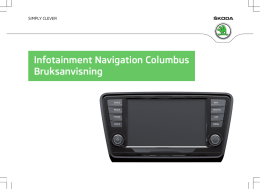 Infotainment Navigation Columbus Bruksanvisning