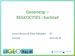 Geoenergi – REGEOCITIES i Karlstad