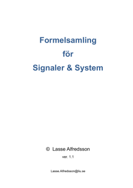 Formelsamling för Signaler & System