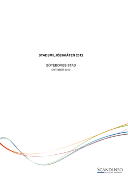 Rapport Stadsmiljöundersökning 2012