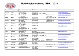 Medlemsförteckning RBK 2014