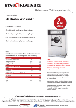 Helrenoverad Tvättstugeutrustning Electrolux WE125MP