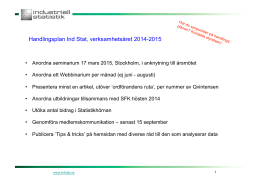 Handlingsplan Ind Stat, verksamhetsåret 2014-2015