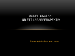 Ladda ner Therese och Eva-Lenas presentation (pdf) - 3O