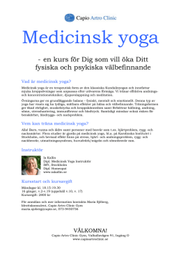 Medicinsk yoga - Capio Artro Clinic