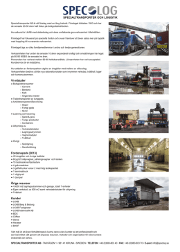 SPECLOG Pudas Specialtransporter Åkeri & Logistik i Kiruna