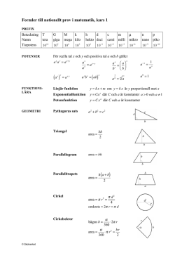 formelblad (pdf) - Formelsamlingen