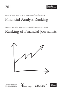 2011 Financial Analyst Ranking Ranking of Financial Journalists