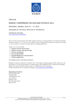 nordic conference on nuclear physics 2011