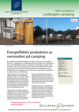 Energieffektiv produktion av varmvatten på camping