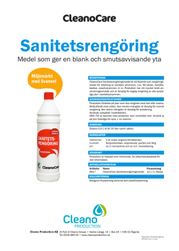 sanitetsrengöring - Cleano Production