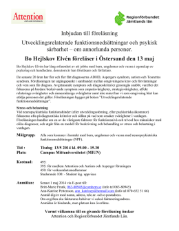 Inbjudan till föreläsning Bo Hejlskov Elvén 13 maj 2014