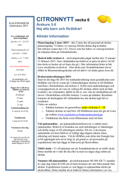 Citronnytt 3-5 v.6 2015 (359 kB, pdf) - Årstadalsskolan