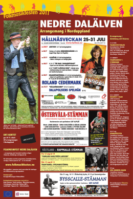 NEDRE DALÄLVEN - Arrangörsföreningen Folkmusikfest i Gästrikland