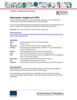Depression, ångest och OCD