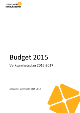 Budget 2015.pdf - Bergslagens kommunalteknik
