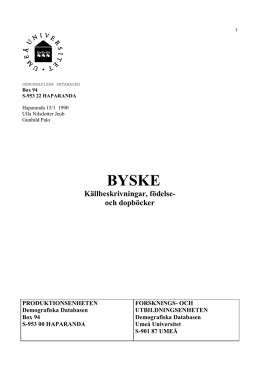 BYSKE - Demografiska databasen