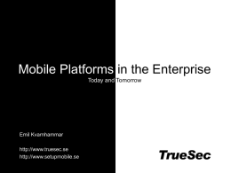 Mobile Platforms in the Enterprise