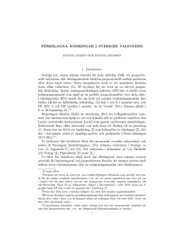 Föreslagna ändringar i Sveriges valsystem (pdf 199 kB)