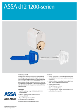 Produktblad ASSA D12 1200