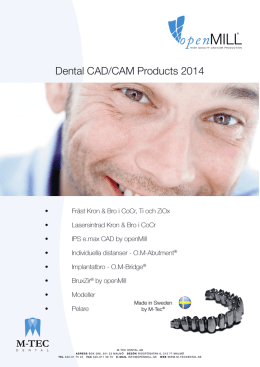 Dental CAD/CAM Products 2014 - M