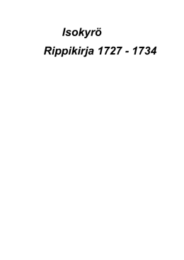 Isokyrö Rippikirja 1727