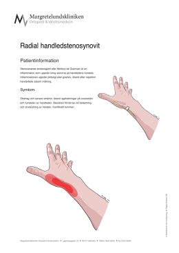 Radial handledstenosynovit - Margretelundskliniken Ortopedi