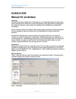 ELBALK.EXE Manual för användare