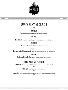 Lunchmeny - Restaurang Knut