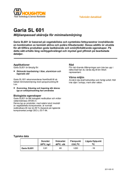 Garia SL 601 - Univar Lubricants Sverige