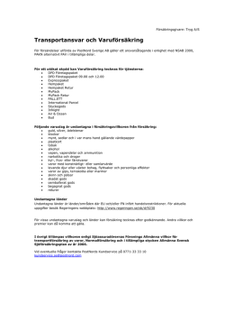 Fullständiga villkor vid Varuförsäkring 1 april 2015