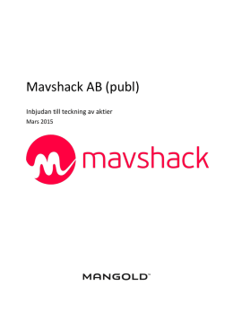 Mavshack AB (publ)