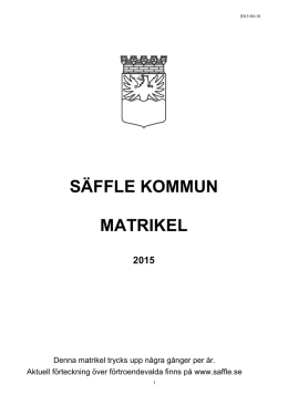 Matrikel Säffle kommun 1995.