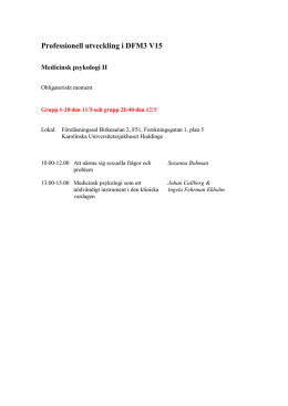 Medicinsk psykologi II T3 V15 schema.pdf - Ping-Pong
