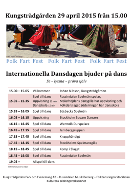 Dansens dag i Kungsträdgården den 29 april 2015