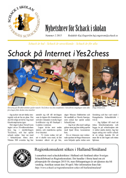 Schack i skolans nyhetsbrev 2/2015