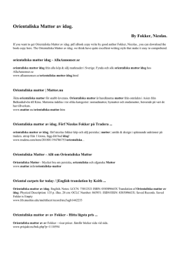 Orientaliska Mattor av idag. pdf online free