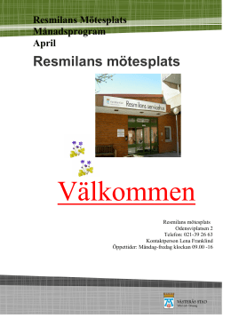 Resmilans mötesplats månadsblad i april
